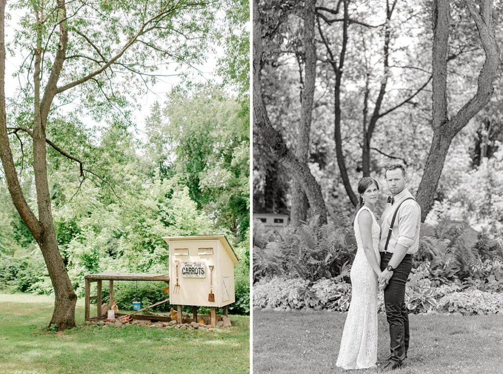 Intimate Backyard Wedding Portraits, bride and groom