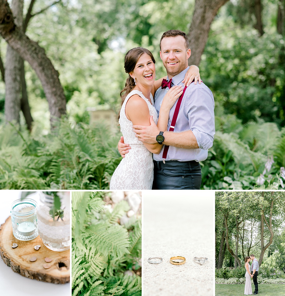 Backyard wedding collage