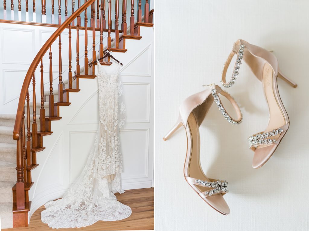 Brides dress and shoes