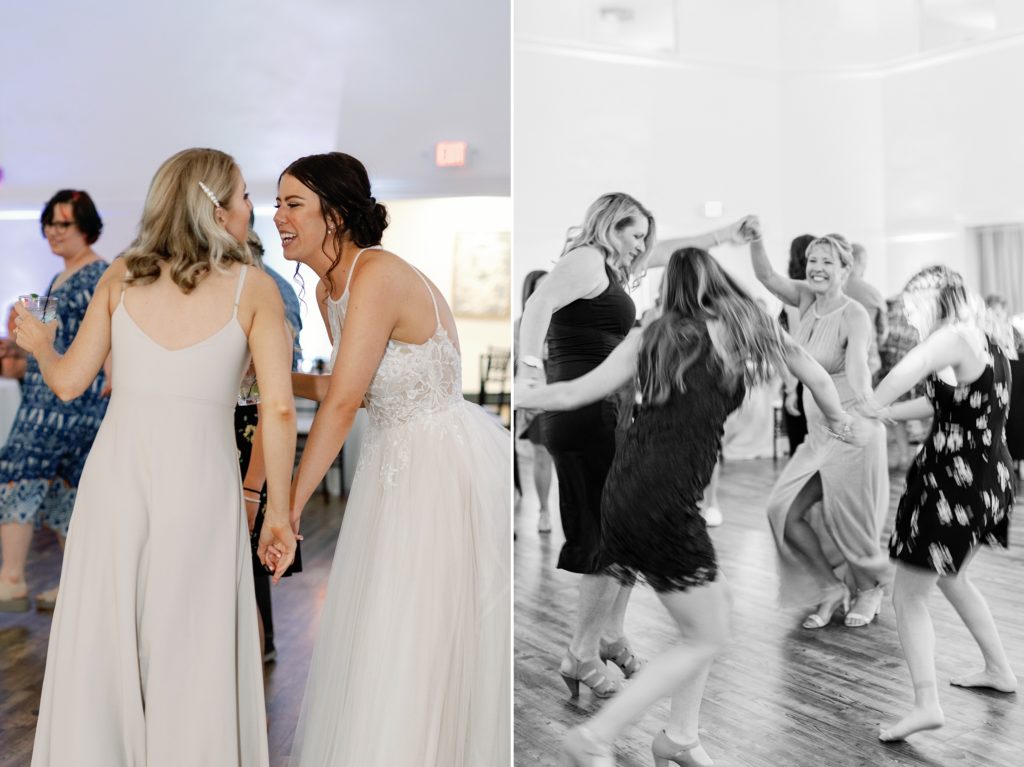 Party dancing at wedding reception