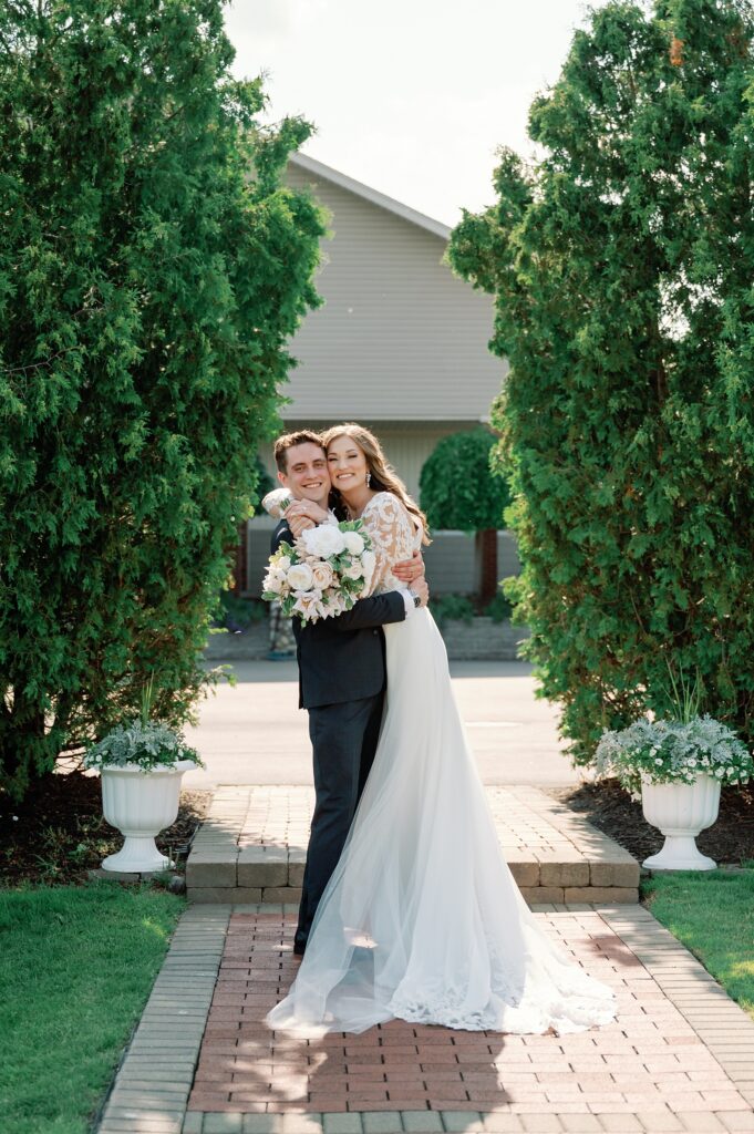 Bride and Groom portrait on their wedding day at Greystone Golf Club
